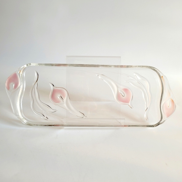 Vintage Mikasa Soft Pink Calla Lily Canapé Dish 16.5" - Picture 12 of 14